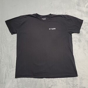 Columbia Shirt Mens XXL Black PFG American Fish‎ Flag Performance Fishing Gear
